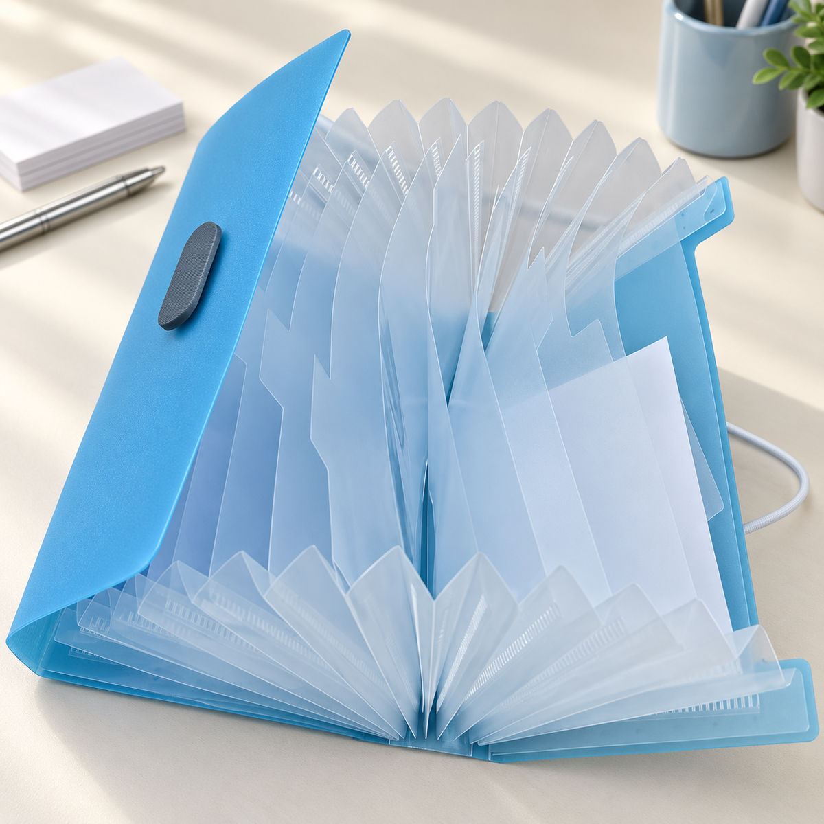 Portable Plastic Expanding File Folder
