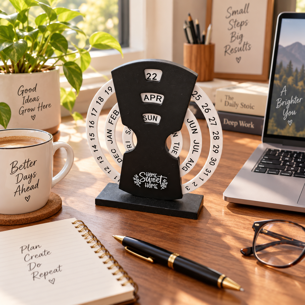 2 Styles Wooden Perpetual Desk Calendar
