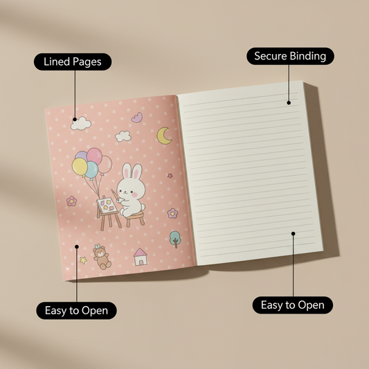 Notebook – Cute Pink Lined Journal for School & Office