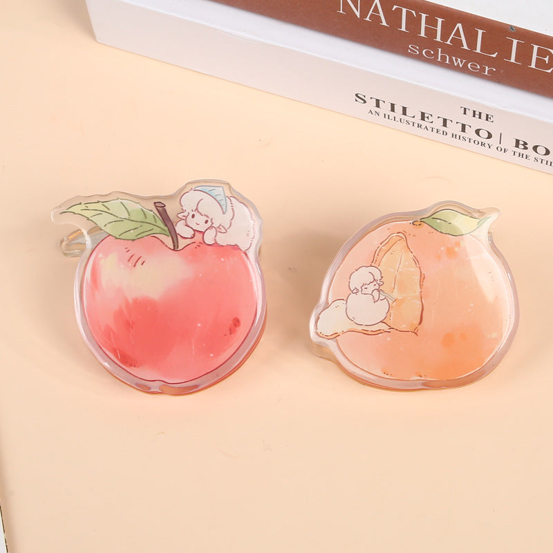 Cute Fruit Sheep Acrylic Paper Clips, Decorative Kawaii Binder Clips for Journal Planner Office Stationery