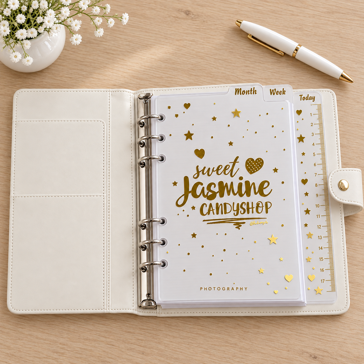 Transparent Gold Foil Planner Dividers