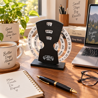 2 Styles Wooden Perpetual Desk Calendar