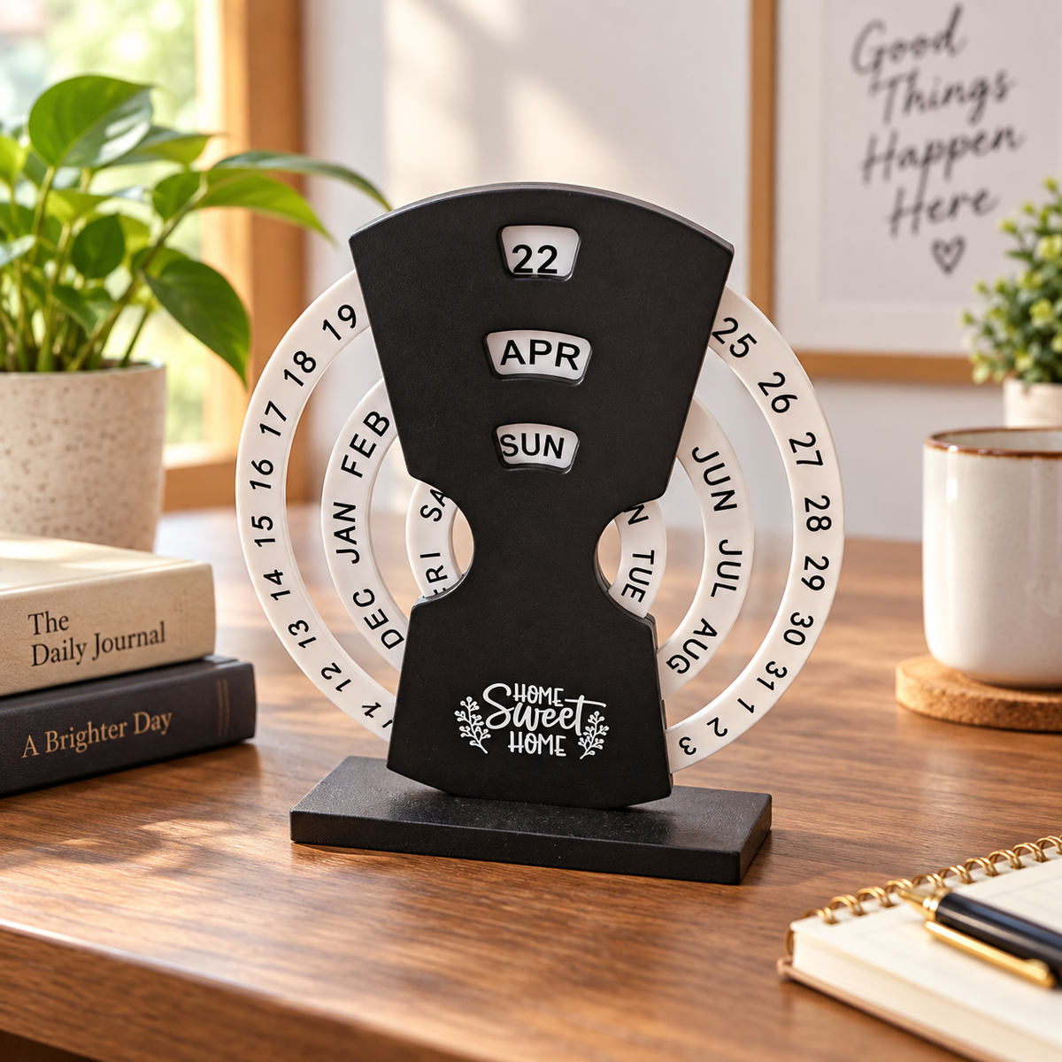 2 Styles Wooden Perpetual Desk Calendar
