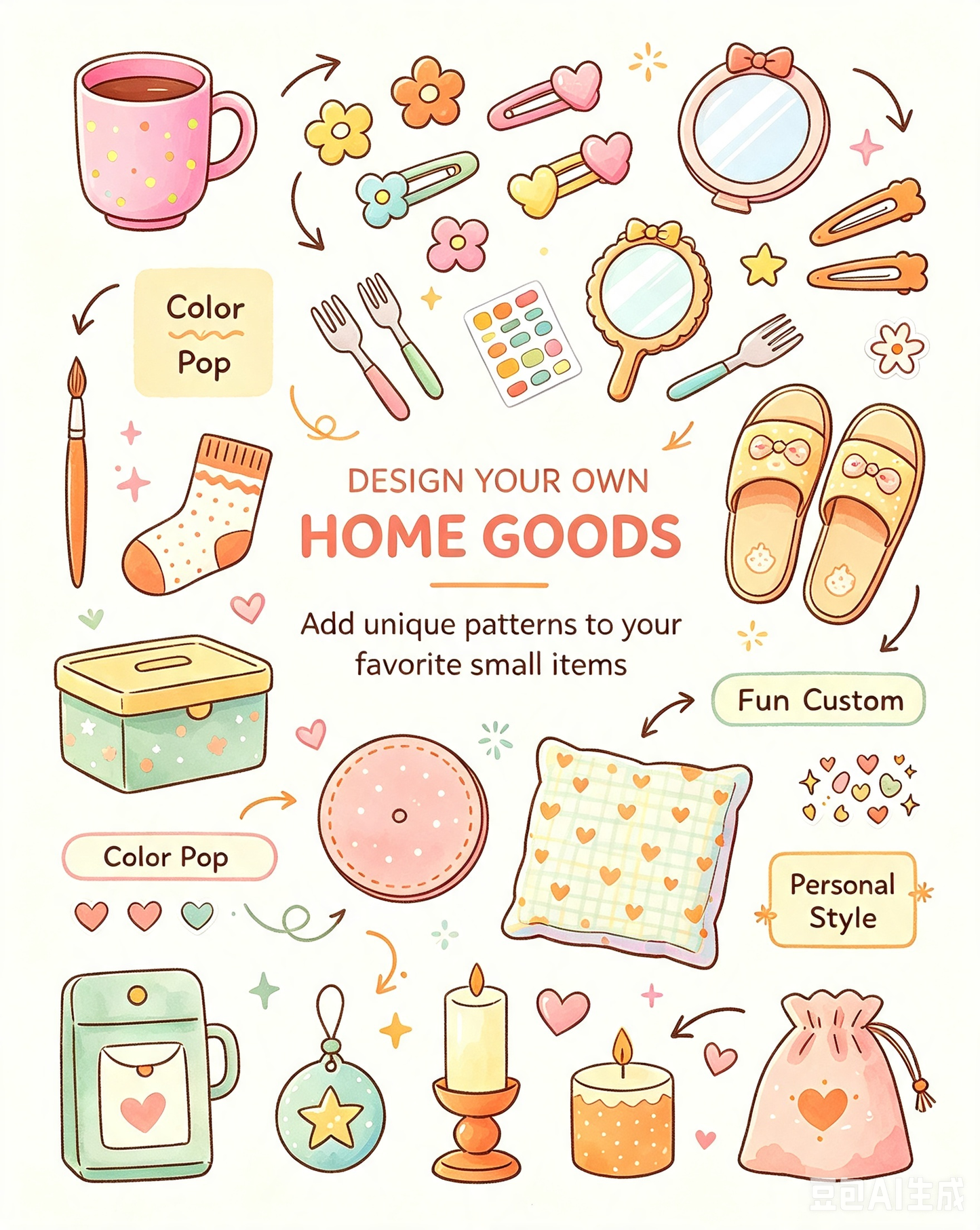 DIY Custom Pattern Personalized Cute Home Goods | Custom Household Accessory Gifts