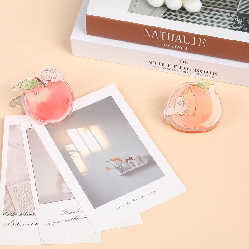 Cute Fruit Sheep Acrylic Paper Clips, Decorative Kawaii Binder Clips for Journal Planner Office Stationery