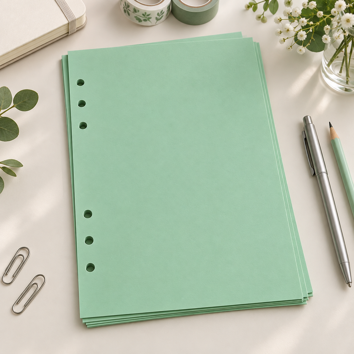 Colored 6-Ring Binder Refill Paper