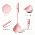 Cute Cartoon Silicone Soup Ladle – Pink Heat-Resistant Kitchen Spoon