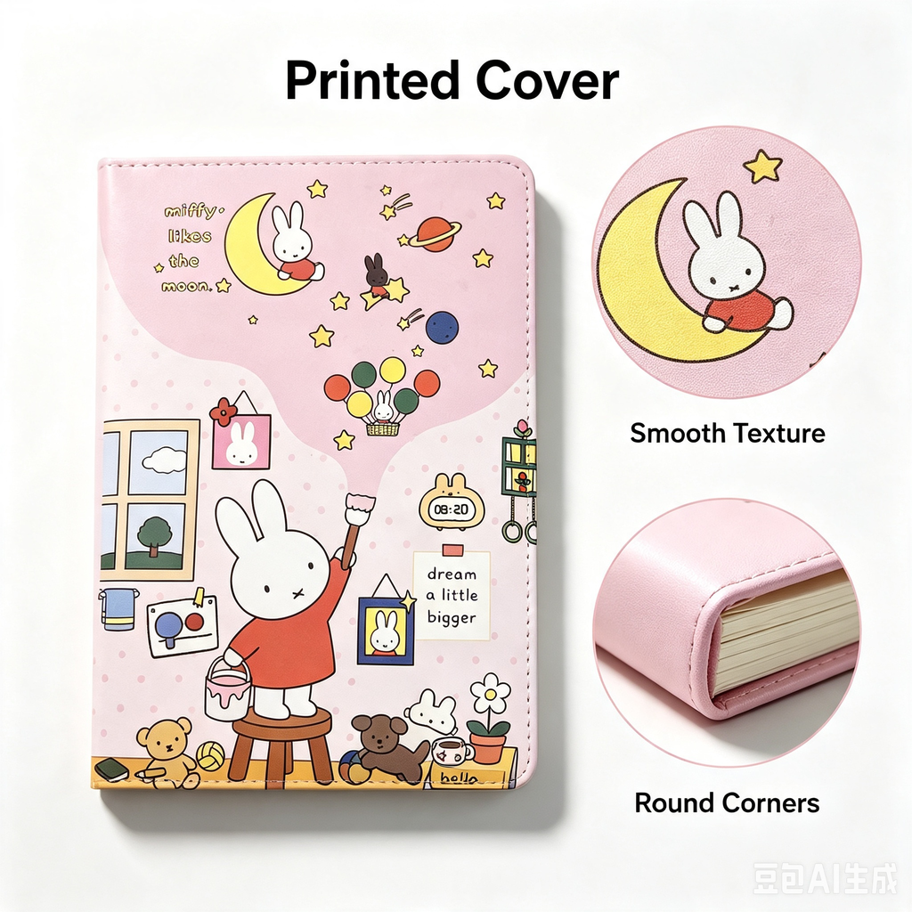 Miffy Notebook – Cute Pink Lined Journal for School & Office