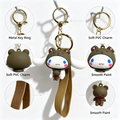 Cute Cartoon Keychain – Brown Character Charm Key Holder with Strap