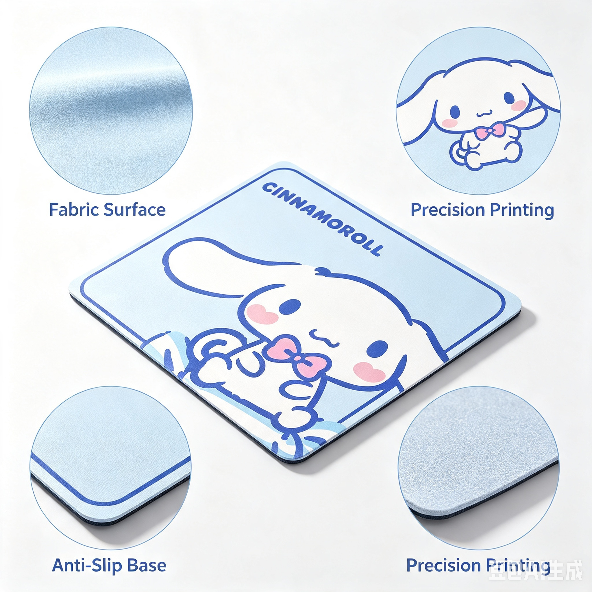 Cinnamoroll Mouse Pad – Cute Blue White Character Mouse Mat for Desk