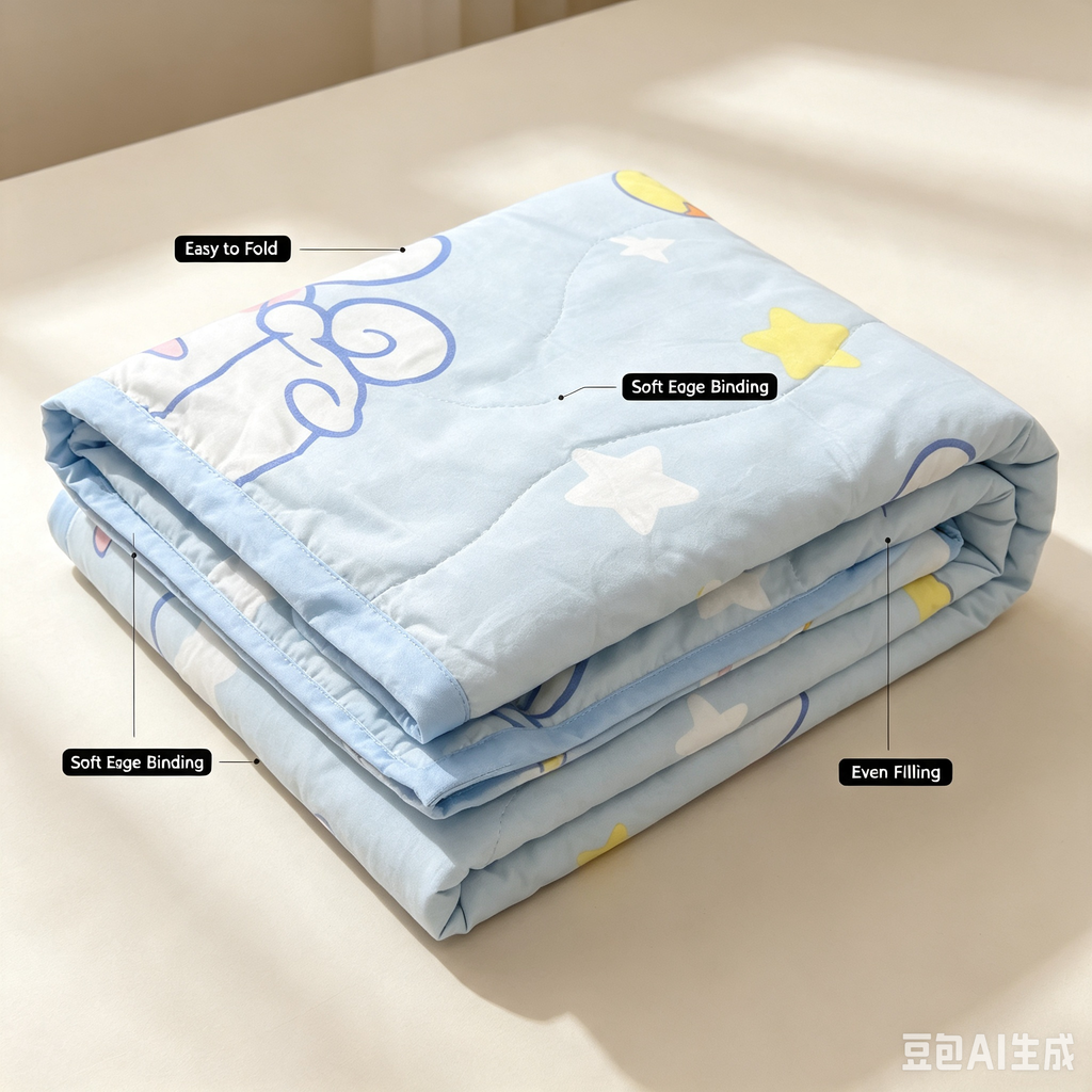 Summer Cool Quilt – Lightweight Cartoon Print Soft Blanket for Warm Weather