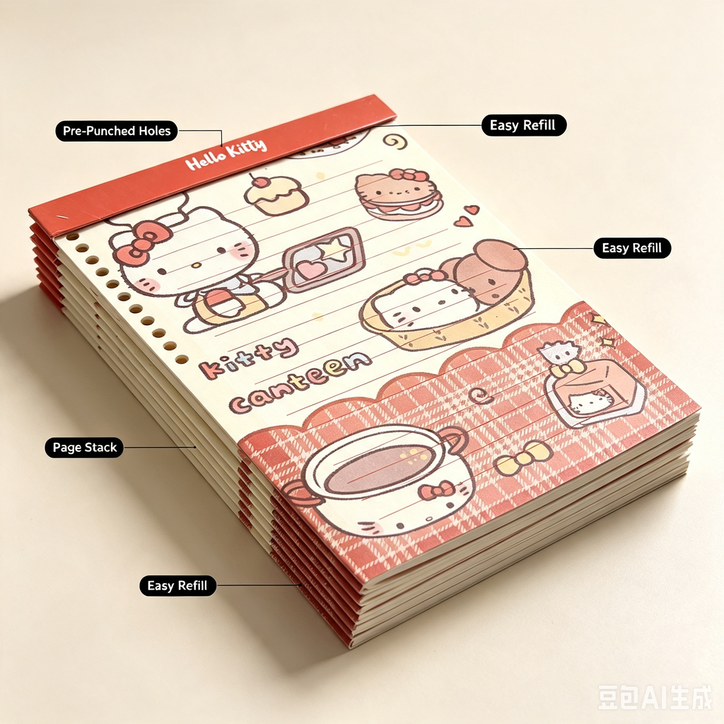 Hello Kitty Notebook Refill Paper – Cute Lined Refill Pages for Journal & Planner