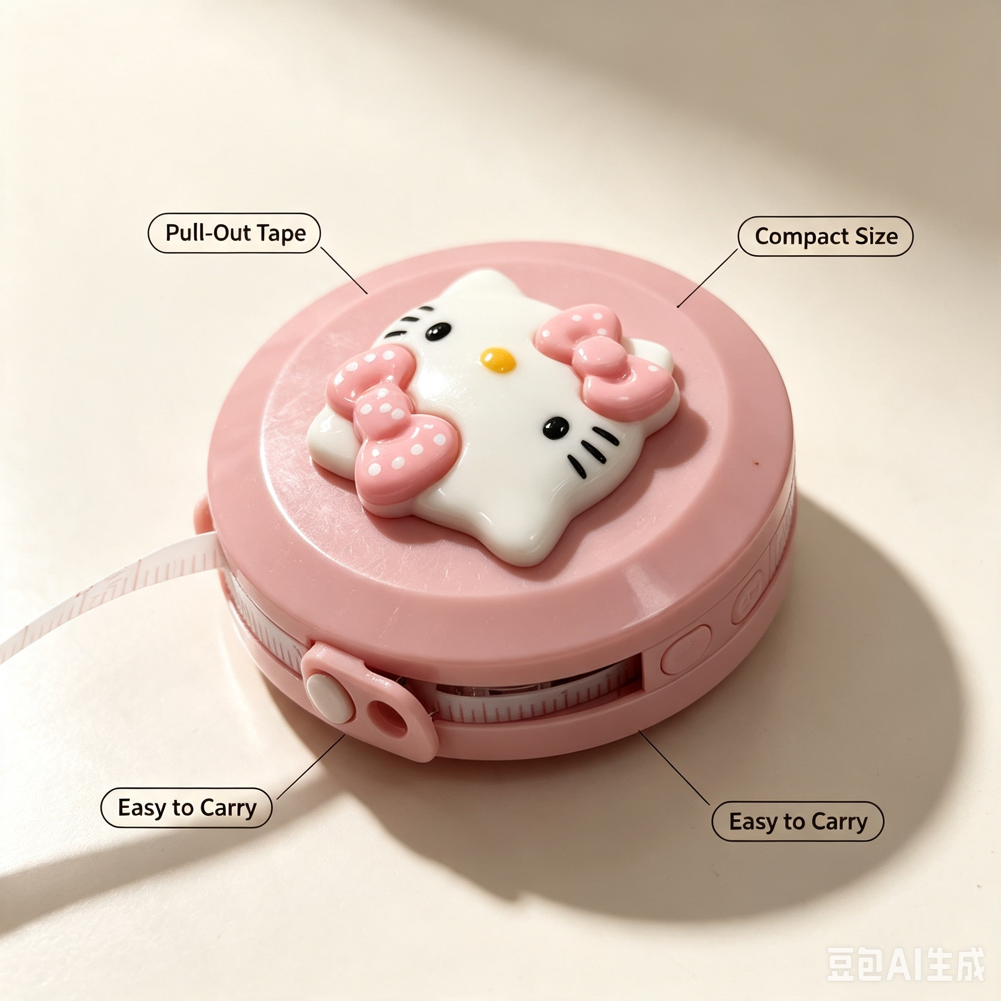 Cute Cartoon Tape Measure – Pink Mini Retractable Measuring Tape for Daily Use