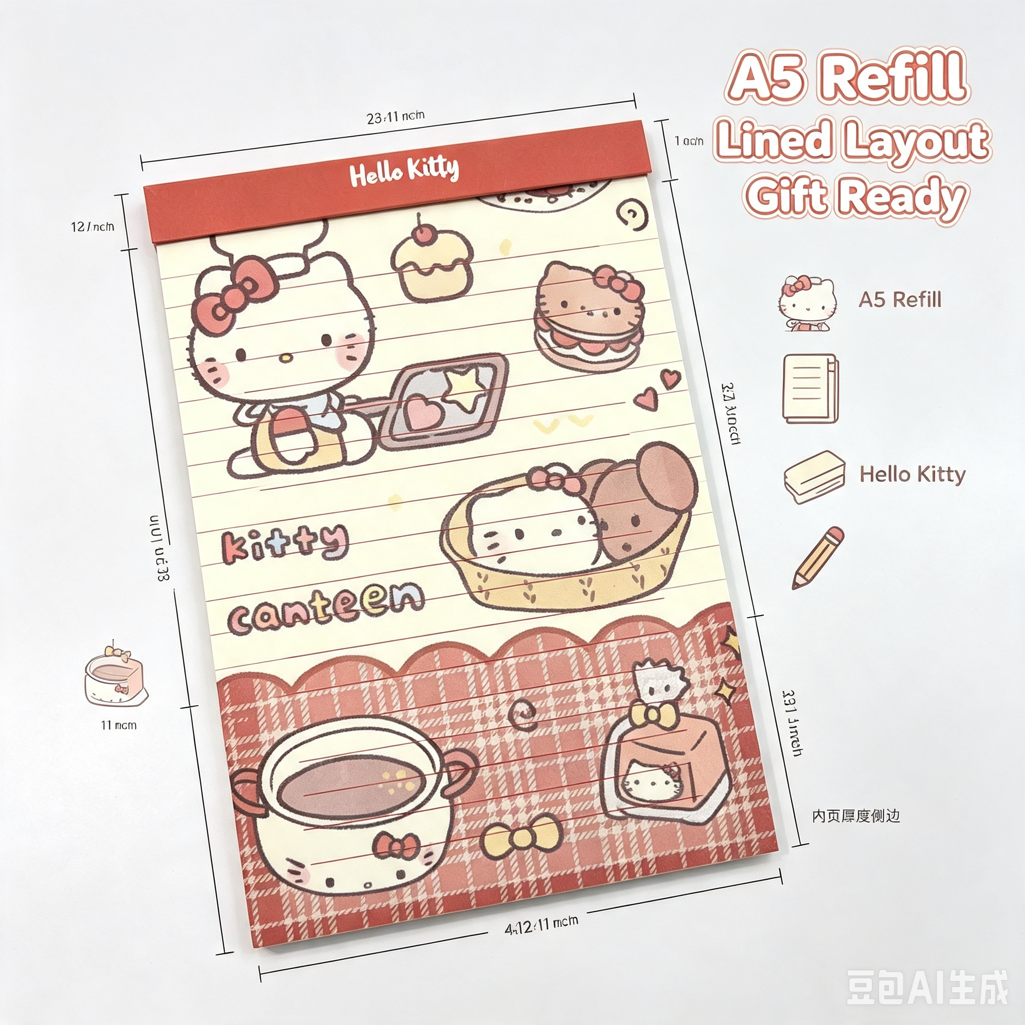 Hello Kitty Notebook Refill Paper – Cute Lined Refill Pages for Journal & Planner