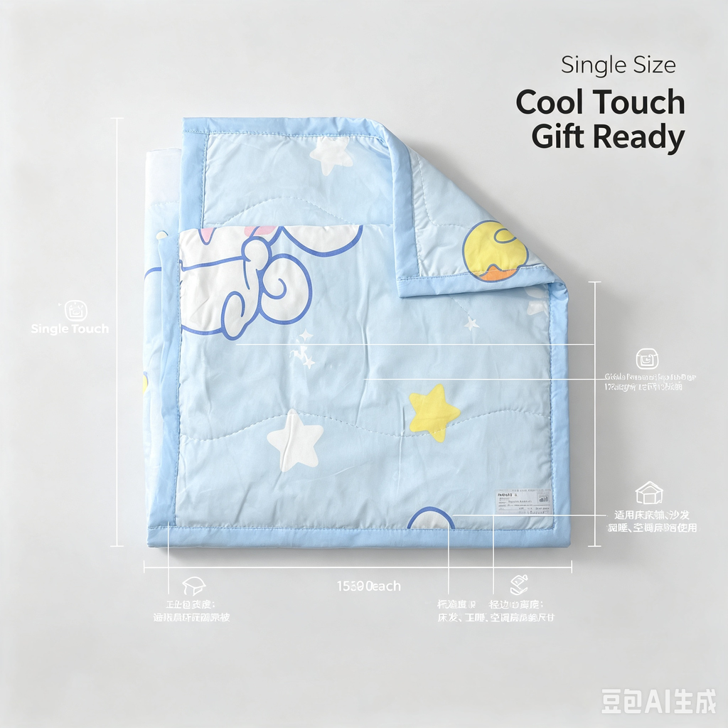 Summer Cool Quilt – Lightweight Cartoon Print Soft Blanket for Warm Weather