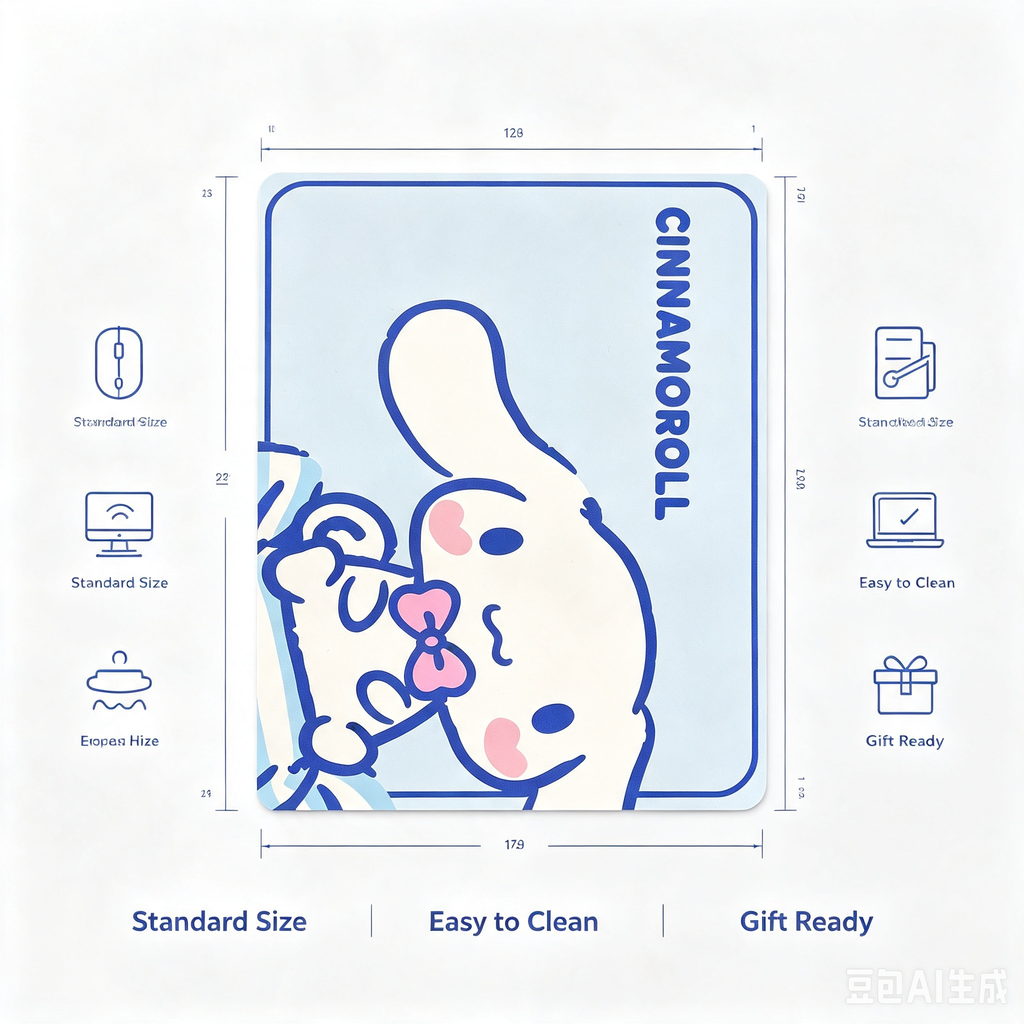 Cinnamoroll Mouse Pad – Cute Blue White Character Mouse Mat for Desk
