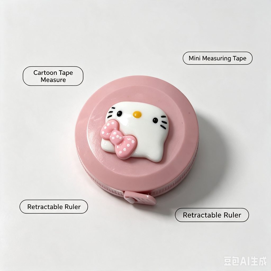 Cute Cartoon Tape Measure – Pink Mini Retractable Measuring Tape for Daily Use