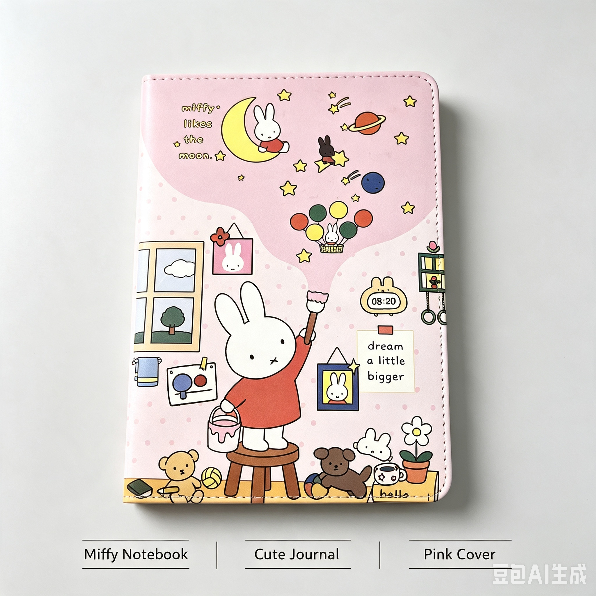Miffy Notebook – Cute Pink Lined Journal for School & Office