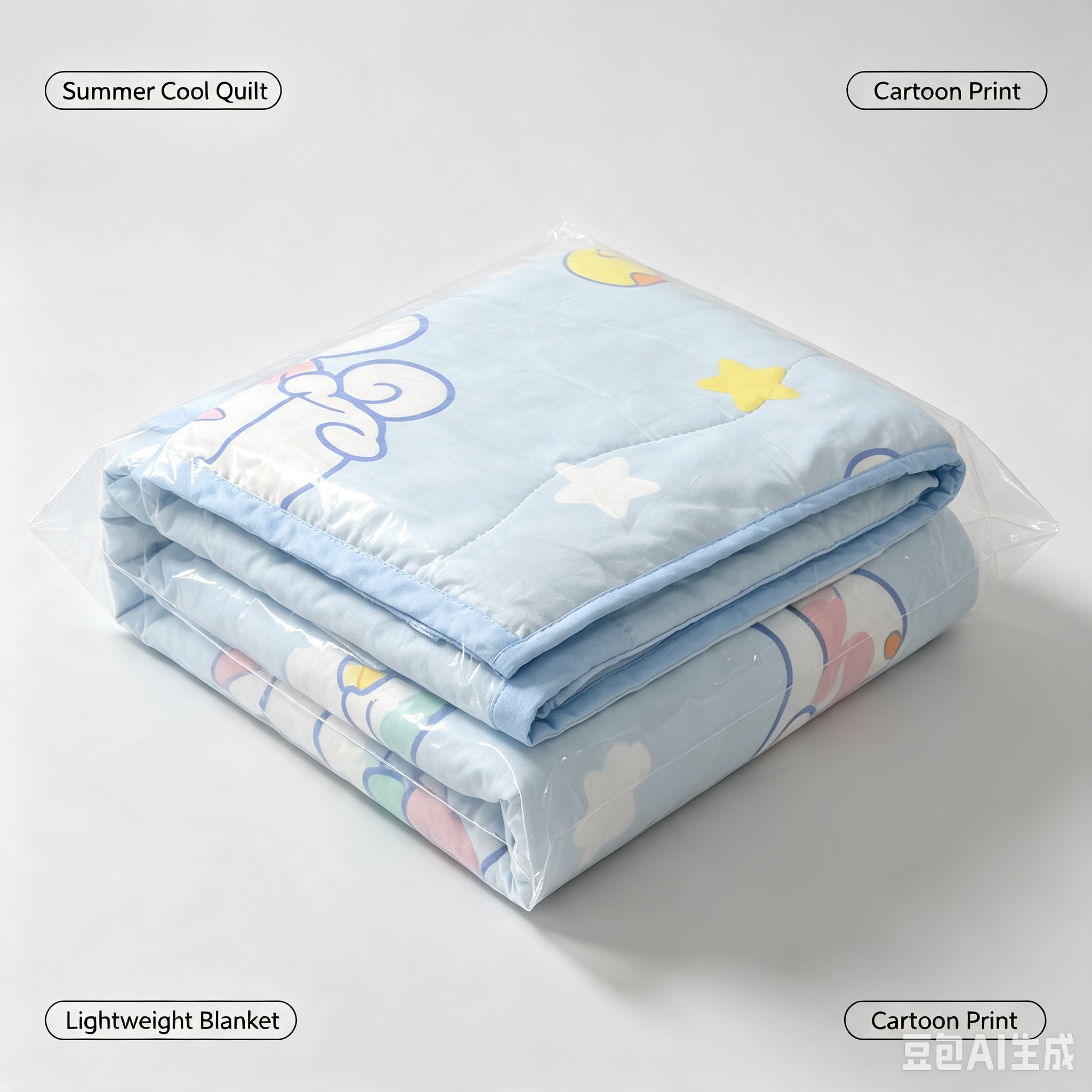 Summer Cool Quilt – Lightweight Cartoon Print Soft Blanket for Warm Weather